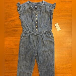NWT - GAP Toddler Blue Denim Jumpsuit, size 3T